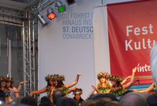 Foto vom Tanz und Gesang aus Tahiti