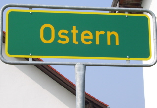 Foto vom Ortsschild der Gemeinde Ostern