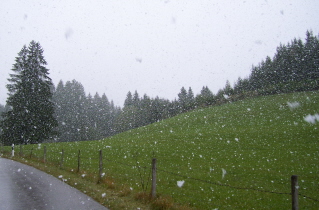 Foto vom ersten Schnee am 4. Oktober